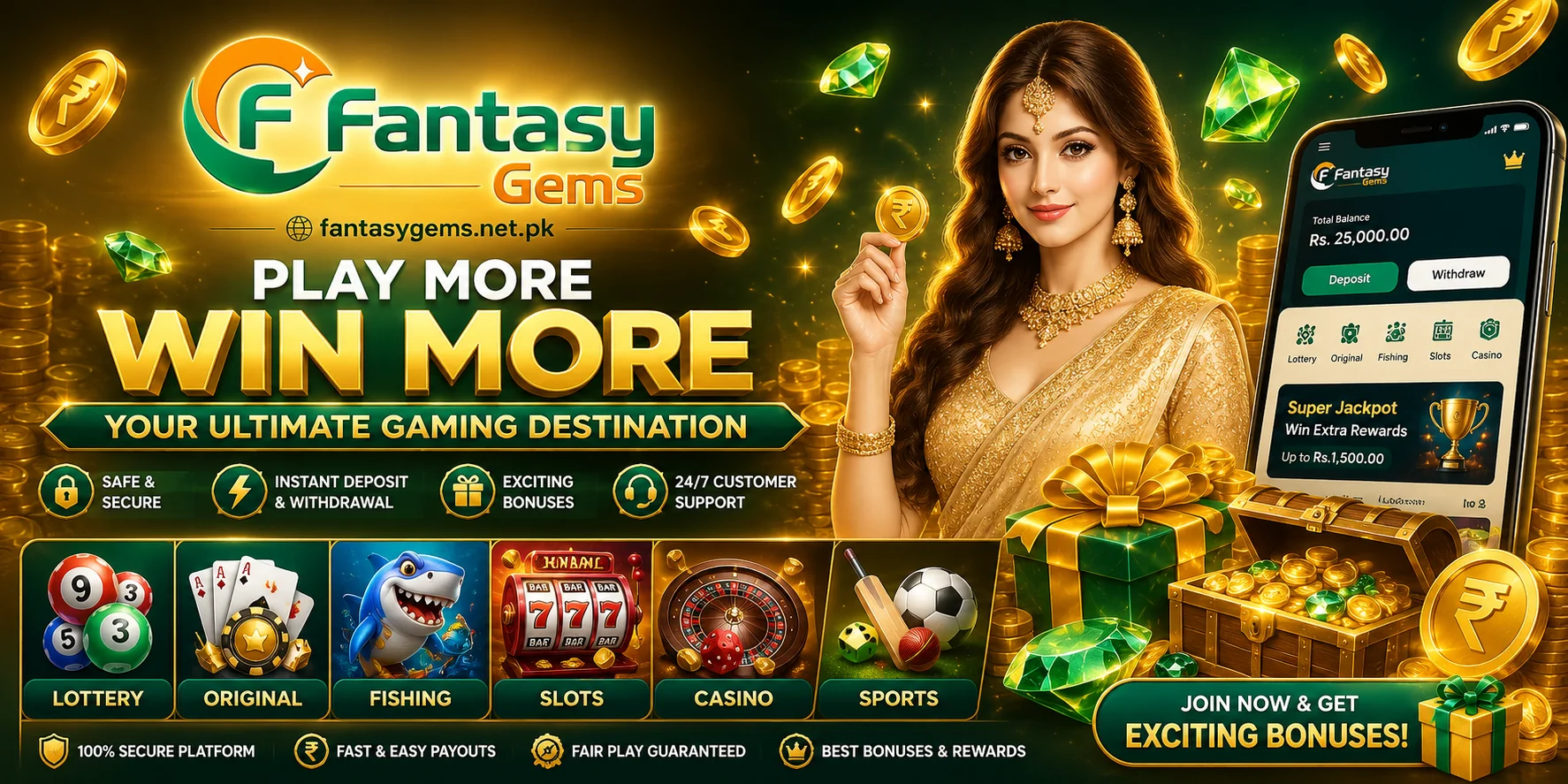 Fantasy Gems — lottery, cards and rewards